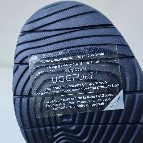 UGG NEW Kids Baxter Lace Up Ankle Blue Indigo Leather Boots Shearling Size us 2 - Picture 16 of 16